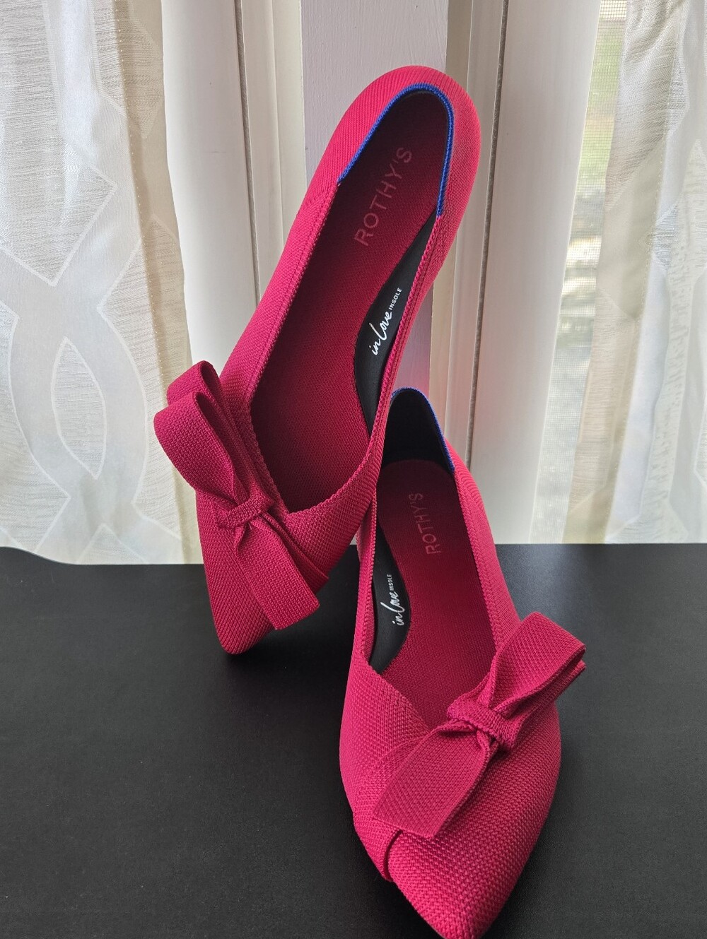 Rothy's Bow Point II Hot Pink Ballet Flats Size 11 Women's New